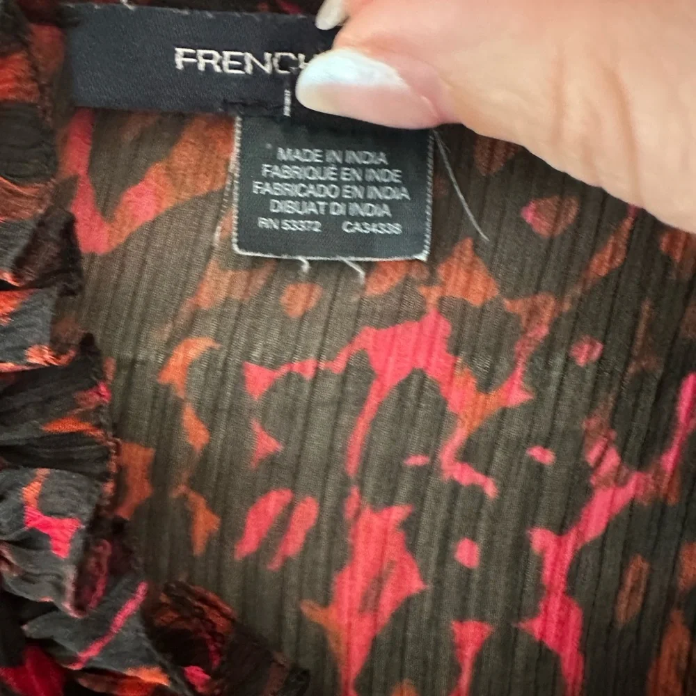 French Connection Red and Black Patterned Blouse - Picture 3 of 3